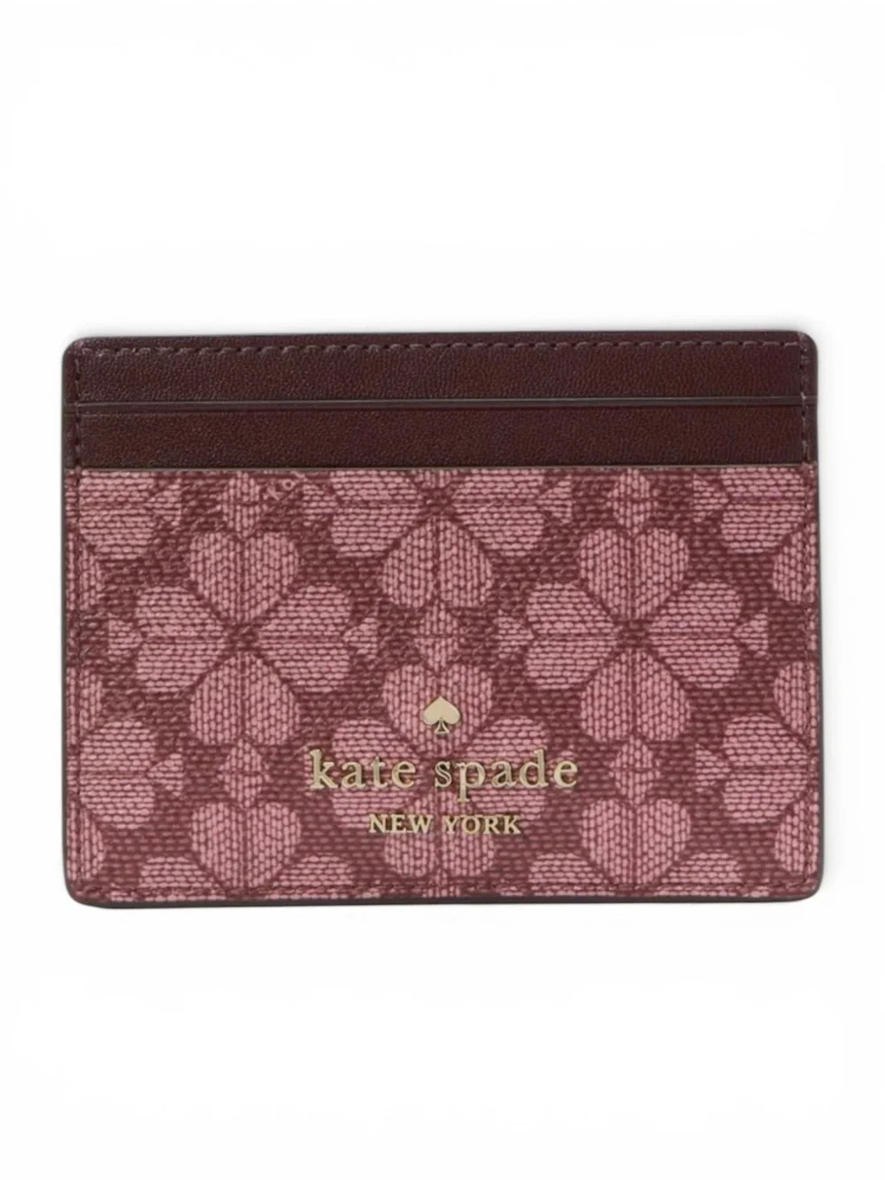 Kate Spade New York Spade Flower Slim Card Holder Wallet Grenache NWT